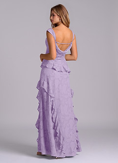 Azazie Sloane Brudtärnklänningar Klä av A-Linje i Blommig Utbrändhet Älskling Halsringning Lila image2