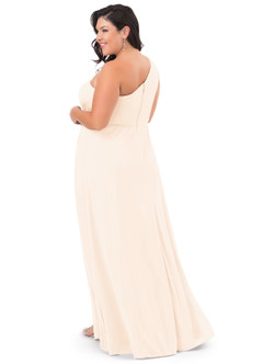 Azazie Brooke Jurken voor bruidsmeisjes Jurk van Mesh met A-Lijn One-Shoulder Parel Roze image35