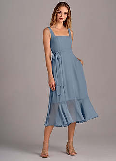 Azazie Deb Bridesmaid Dresses Twilight A-Line with Pockets Chiffon Convertible Dress image4
