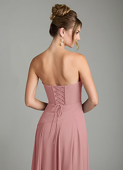 Azazie Gabriela Bridesmaid Dresses Dusty Rose A-Line Corset Chiffon Dress image11