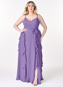 Azazie Peyton Bridesmaid Dresses Tahiti A-Line Ruched Chiffon Dress image7