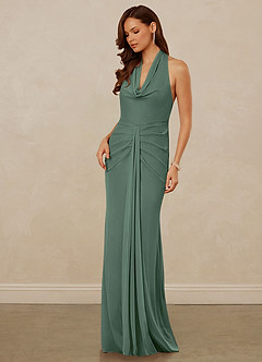 Christian Siriano Bridal for Azazie 1018 Bridesmaid Dresses Eucalyptus Sheath Pleated Mesh Dress image1