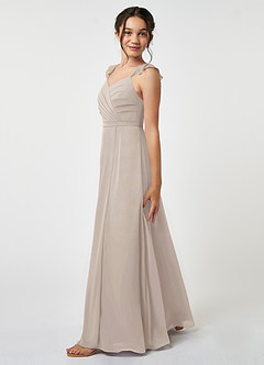 Azazie Emily Junior Frost A-Line Ruched Chiffon Dress image3