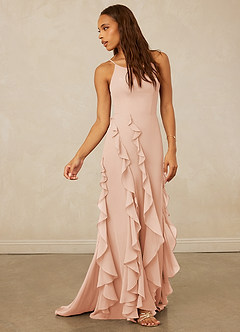 Christian Siriano Bridal for Azazie 1006 Bridesmaid Dresses English Rose Mermaid Ruched Chiffon Dress image4