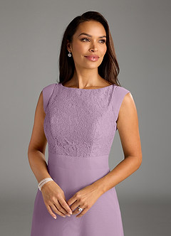 Azazie Bettina Abiti per la Madre della Sposa Abito A-Line in Chiffon Pizzo Glicine image2