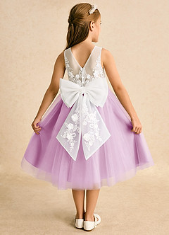 Azazie Lina vestidos de niña de las flores Vestido de Marfil Rosa Caramelo de Encaje de Princesa image1