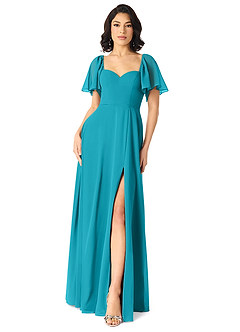 Azazie Chloe Bridesmaid Dresses Jade A-Line Sweetheart Neckline Chiffon Dress image1
