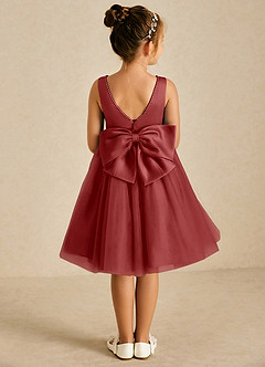 Azazie Sarina Final Sale Black A-Line Bow Tulle Dress image1