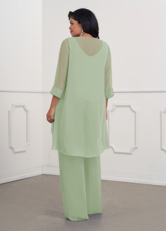Azazie Maura vestidos de madre de la novia Vestido de Salvia Polvorienta de Gasa de Mono/Traje de pantalón con Lentejuela image2