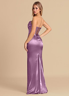 Azazie Sorrel Robes de demoiselle d'honneur Robe Sirène Convertible en Satiné métallisé Corset Glycine image6