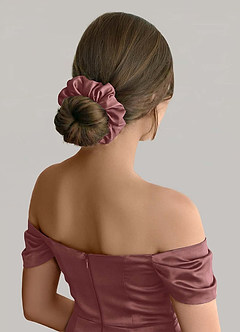 front Matching Color Six-Piece Mixed Color Bridesmaid Stretch Satin Regular Size Scrunchie Set