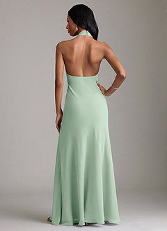 Azazie Lorena Vestidos de damas de honor Vestido de Agave de Gasa de Corte Sirena con Plisado image2