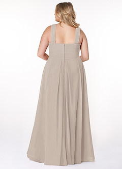 Azazie Kaleigh Abiti da Damigella Abito A-Line in Chiffon Plissettato Gelo image8