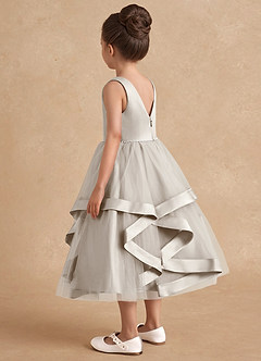 Azazie Posy Flower Girl Dresses Frost A-Line Beaded Tulle Dress image2