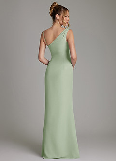 Azazie Ama Bridesmaid Dresses Dusty Sage A-Line Pleated Chiffon Dress image5