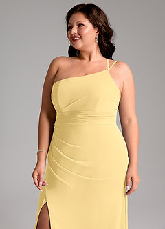 Azazie Eren Bridesmaid Dresses Butter Sheath One Shoulder Chiffon Dress image13