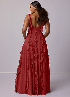 Barbie ♥ Azazie Bridesmaid Dresses Rust A-Line with Pockets Chiffon Dress image11