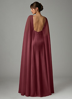 Azazie Stefania Vestidos de madrinha de casamento Vestido Merlot de Cetim elástico de Linha A image4