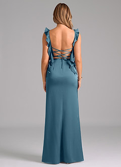 Azazie Jessamine Bridesmaid Dresses Bermuda A-Line Corset Stretch Satin Dress image6