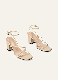 front Sandalias con tacón en bloque y tira en el tobillo