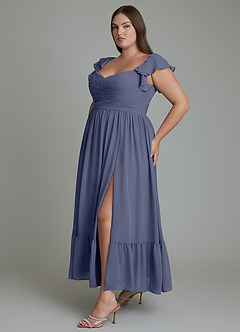 Azazie Anaya Brautjungfernkleider A-Linie Herzausschnitt Chiffon Kleid Sturm image12