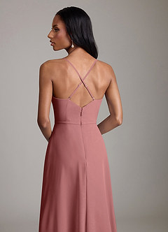 Azazie Naeem Bridesmaid Dresses Amethyst A-Line V-Neck Ruffle Chiffon Dress image7