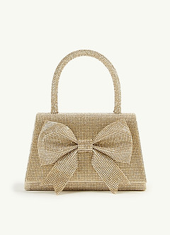 front Rhinestone Embellished Bow Handbag