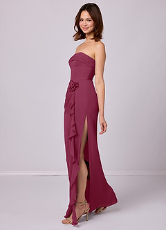 Barbie ♥ Azazie Bridesmaid Dresses Mulberry Sheath Strapless Chiffon Convertible Dress image2
