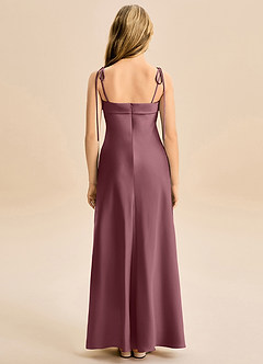 Azazie Willa Junior Desert Rose Mermaid Bow Stretch Satin Dress image6
