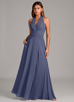 Azazie Elizabeth Bridesmaid Dresses Stormy A-Line Pleated Chiffon Dress image5