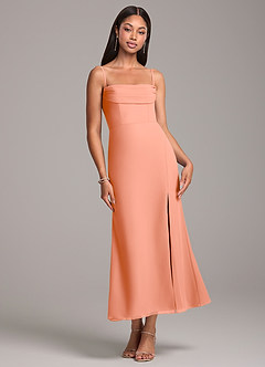 Azazie Saige Bridesmaid Dresses Sunset Sheath Off the Shoulder Chiffon Convertible Dress image7