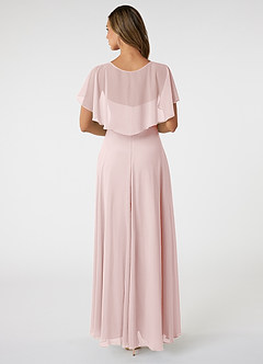 Azazie Jamie Final Sale Blushing Pink A-Line Chiffon Dress image2