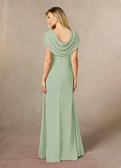 Azazie Mary Mother of the Bride Dresses Dusty Sage A-Line Side Slit Chiffon Dress image3