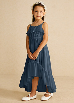 Azazie Karmen Flower Girl Dresses Neptune A-Line Ruched Chiffon Dress image2