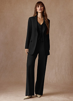 front Rowan Nero Completo 2 pezzi con trama raffinata