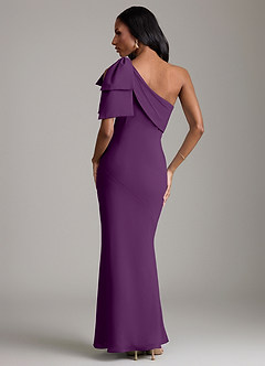 Azazie Yuanna Bridesmaid Dresses Grape Mermaid One Shoulder Chiffon Dress image6