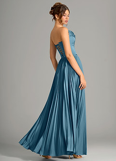 Azazie Saedra Bridesmaid Dresses Bermuda A-Line Corset Stretch Satin Dress image2
