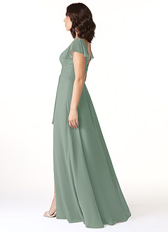 Azazie Omari Bridesmaid Dresses Silver Sage A-Line Chiffon Dress image3