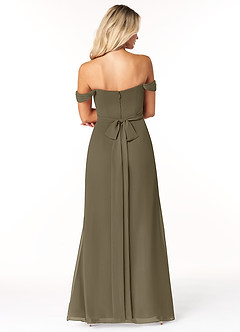 Azazie Joretta Robes de demoiselle d'honneur Robe Trapèze Convertible en Mousseline de soie Encolure en Forme de Cœur Vert Saule image2