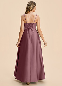 Azazie Azaria Junior A-Linie Plissee Stretch-Satin Kleid Amethyst image2