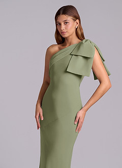 Azazie Yuanna Bridesmaid Dresses Pistachio Mermaid One Shoulder Chiffon Dress image7