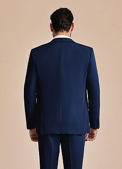 front James Blue Structured Stretch Suit Jacket