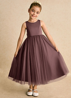 Azazie Solia Robe Demoiselle D'honneur Fillette Robe Princesse en Tulle Arc Expresso image5