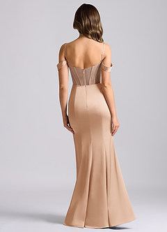 Azazie Alyce Bridesmaid Dresses English Rose Mermaid Off the Shoulder Stretch Satin Convertible Dress image2