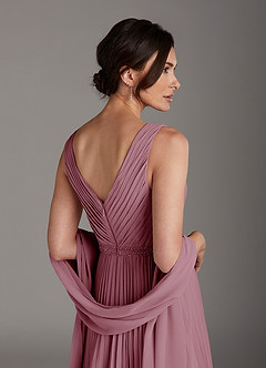 Azazie Kris Mother of the Bride Dresses Vintage Mauve A-Line Sequins Chiffon Dress image5
