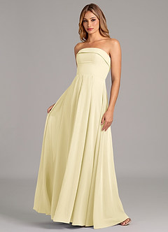 Azazie Lucienne Bridesmaid Dresses Lemon Sorbet A-Line Strapless Chiffon Convertible Dress image1