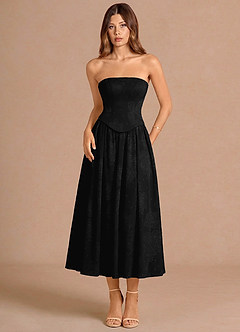 Robe Mi-Longue Noir Isaura image3