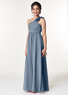 Azazie Flower Junior Twilight A-Line Pleated Chiffon Dress image4