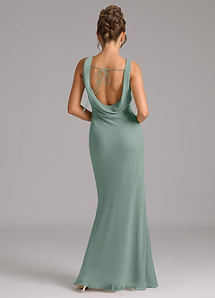 Azazie Rylina Bridesmaid Dresses Silver Sage Mermaid Pleated Chiffon Dress image6
