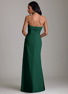 Azazie Aretha Bridesmaid Dresses Emerald A-Line Strapless Chiffon Dress image2
